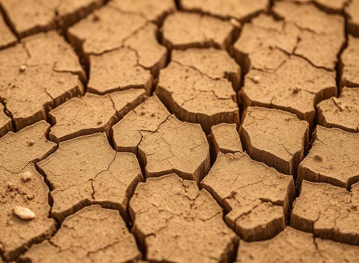 Cracked dry soil