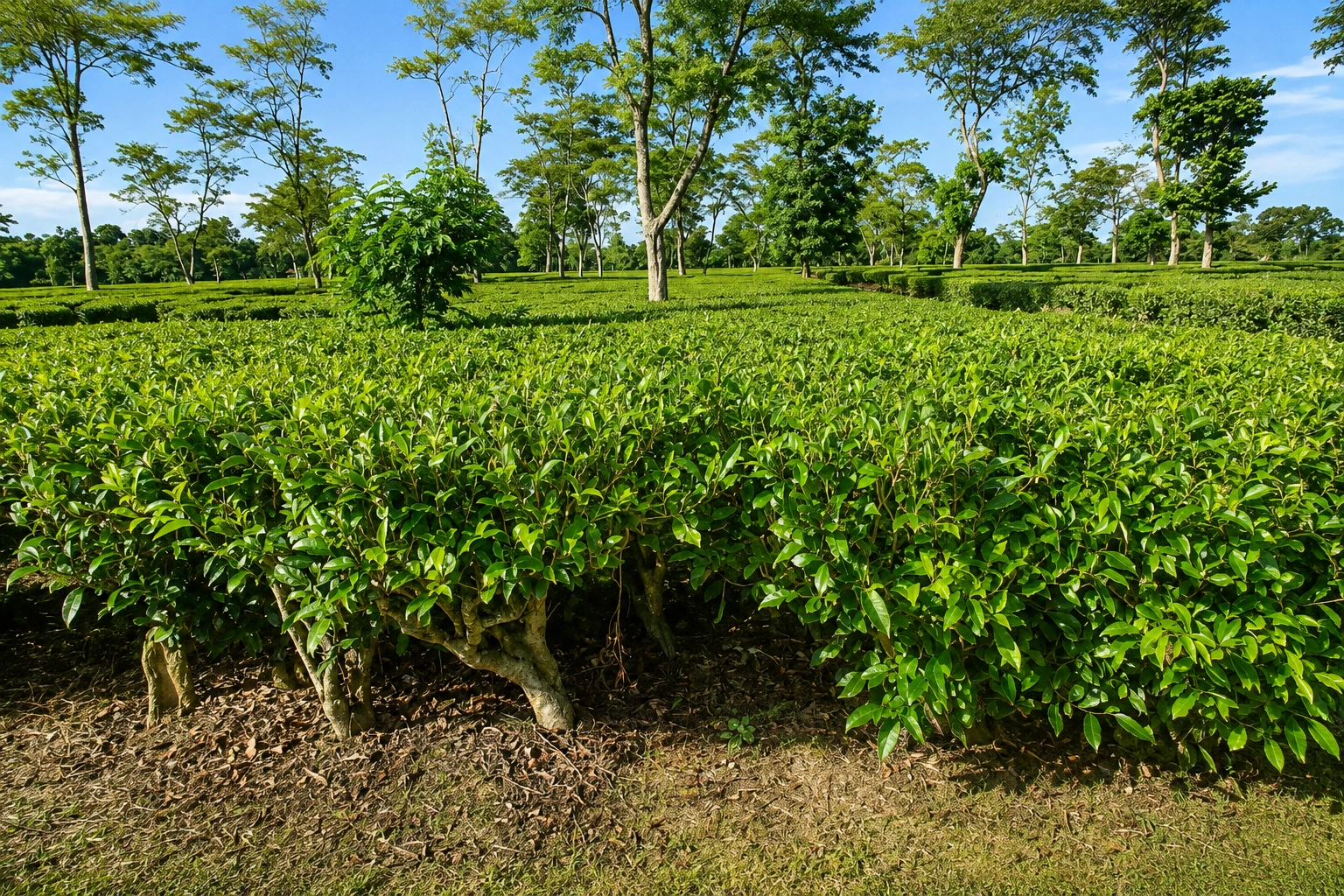 Plucking in the BomLife tea trial plot during institutional validation