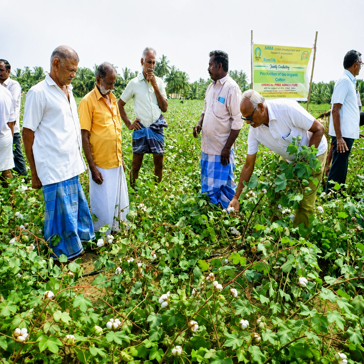 Cotton field demonstration where the BOMLife package of practice is implemented