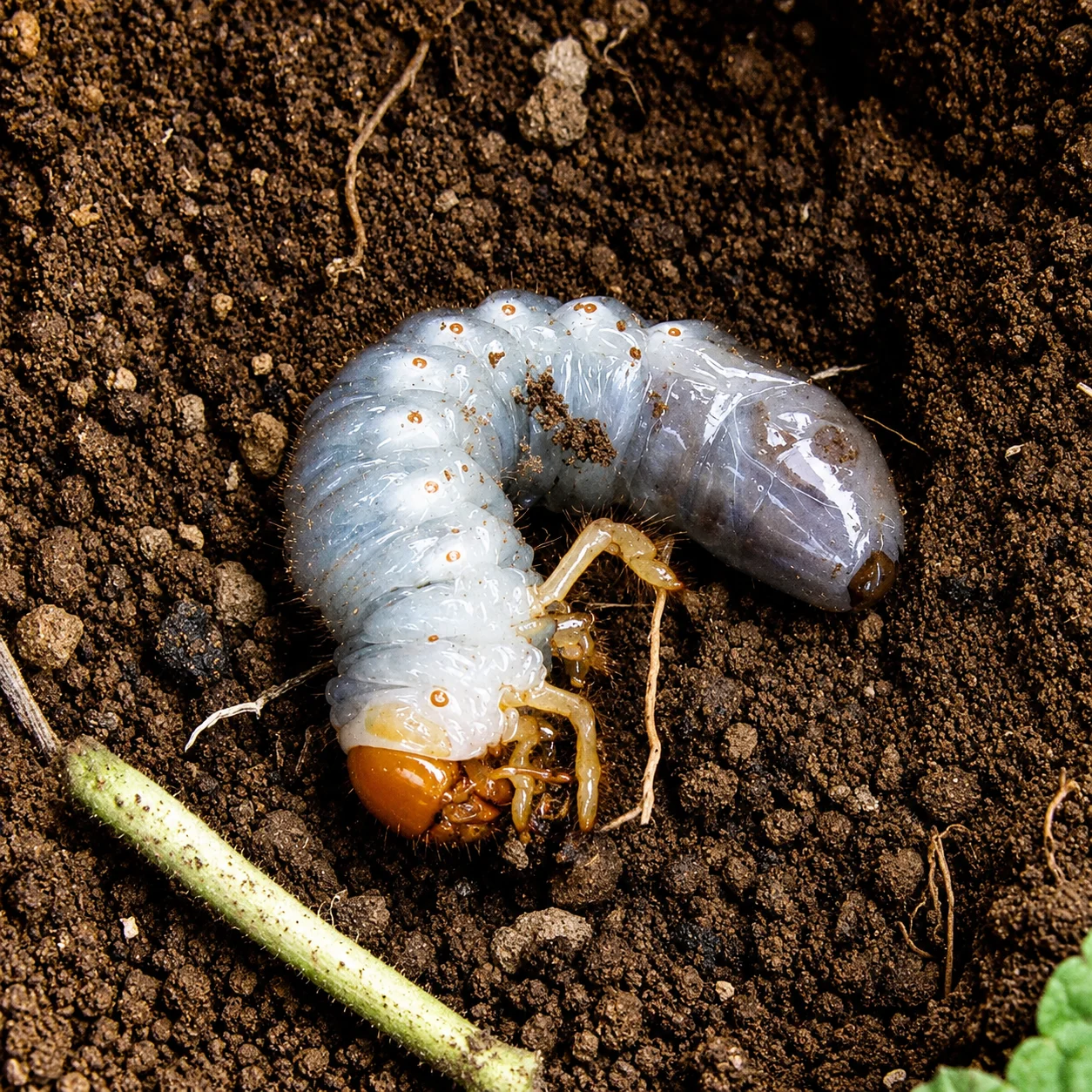 White grub in sugarcane soil