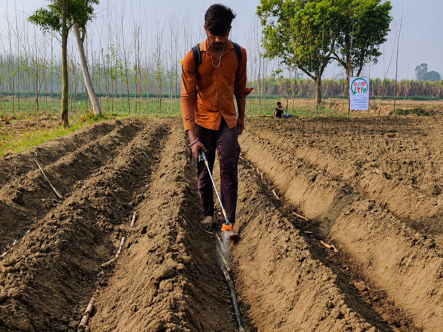 Trench preparation in a BOMLife sugarcane plot